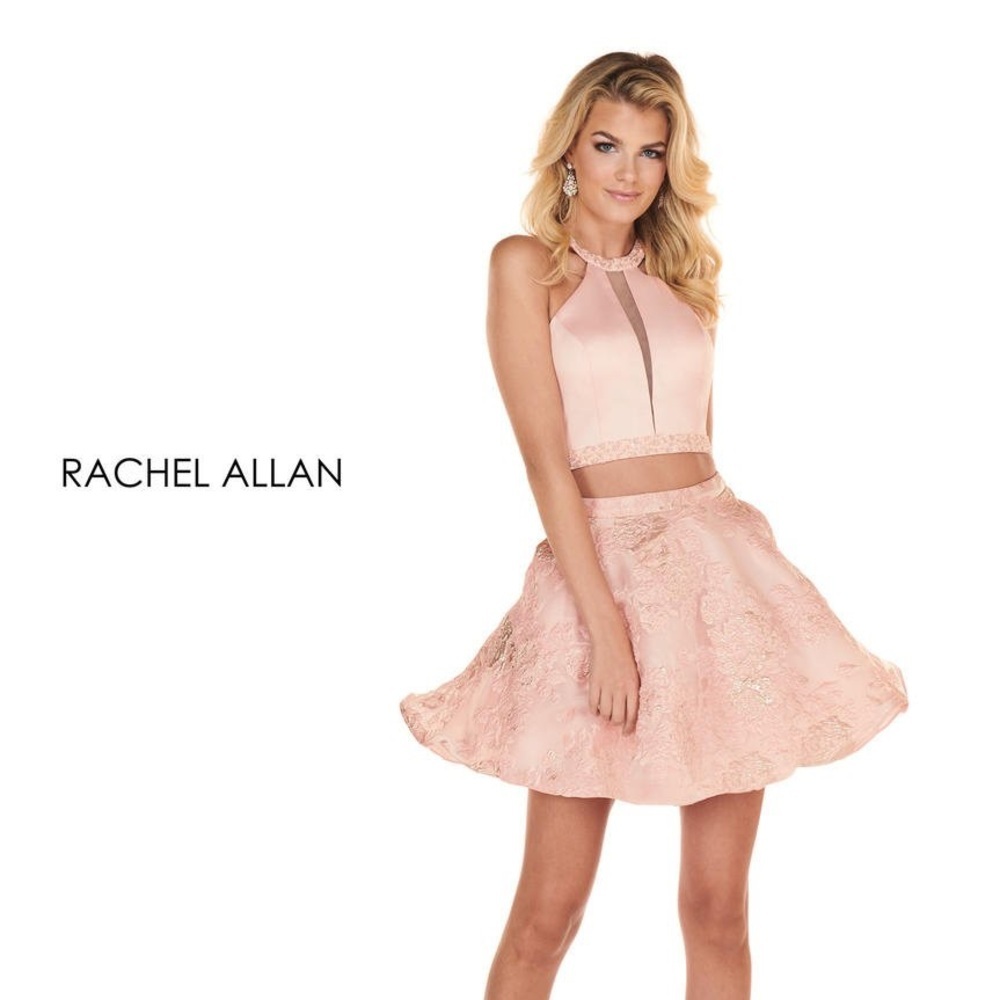 Rachel Allan Perfect Angels Two Piece Prom Homecoming Quinceañera Pink Set